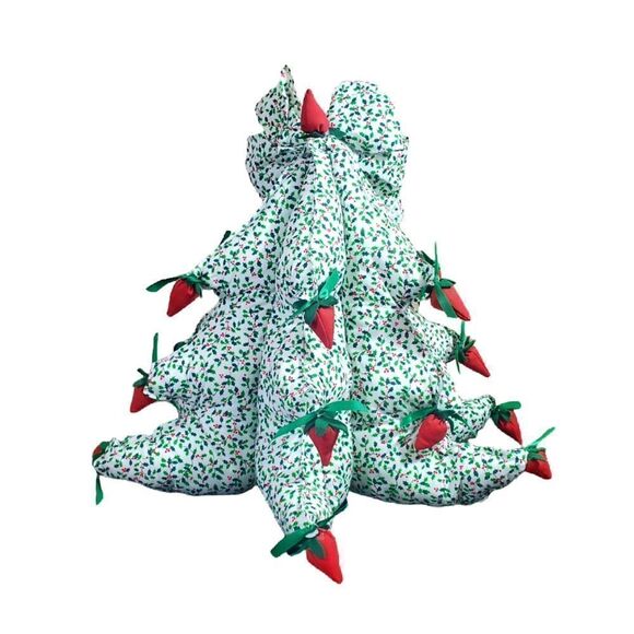 Christmas Tree Quilted Handmade Green Table Decor 14” - Picture 4 of 8